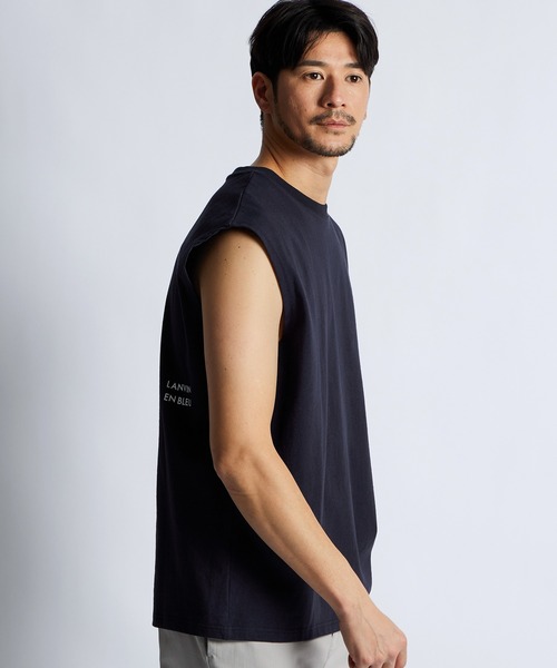 LANVIN en Bleu tシャツ 8オンス ノースリーブ Tシャツ メンズ