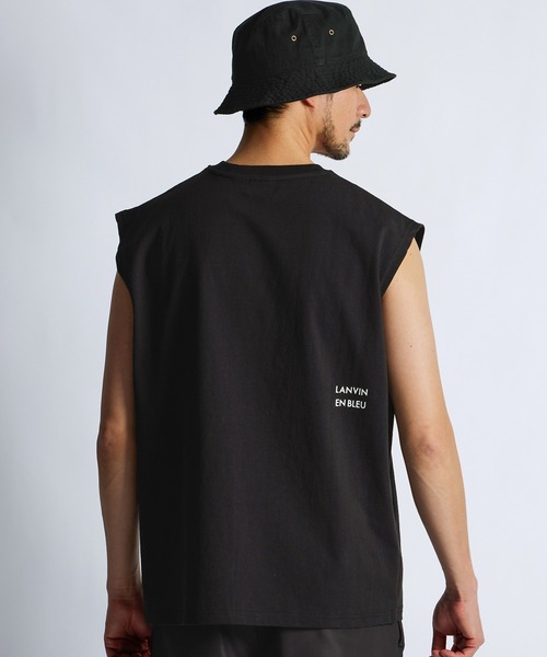 LANVIN en Bleu tシャツ 8オンス ノースリーブ Tシャツ メンズ