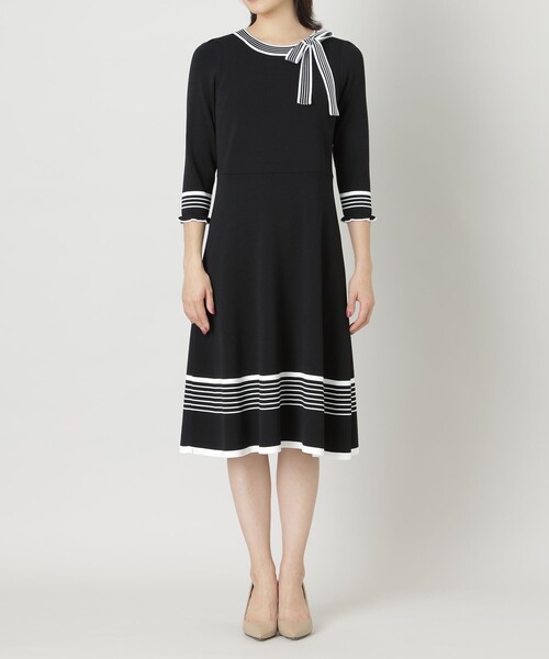 「TO BE CHIC」 ニットワンピース 40 ブラック レディースの画像