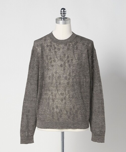 サマーニット ニット セーター 「LOEFF」ピンポンツリースポンジ メッシュ プルオーバー UNISEX レディース メンズの画像