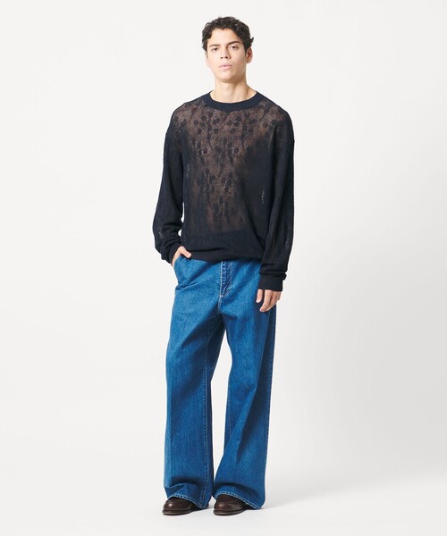 サマーニット ニット セーター 「LOEFF」ピンポンツリースポンジ メッシュ プルオーバー UNISEX レディース メンズの画像