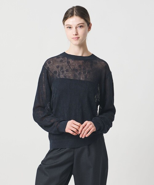 サマーニット ニット セーター 「LOEFF」ピンポンツリースポンジ メッシュ プルオーバー UNISEX レディース メンズの画像