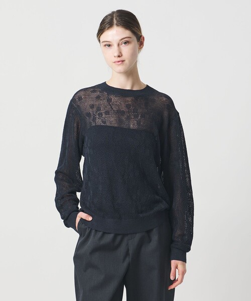 サマーニット ニット セーター 「LOEFF」ピンポンツリースポンジ メッシュ プルオーバー UNISEX レディース メンズの画像
