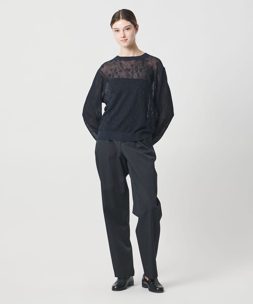 サマーニット ニット セーター 「LOEFF」ピンポンツリースポンジ メッシュ プルオーバー UNISEX レディース メンズの画像