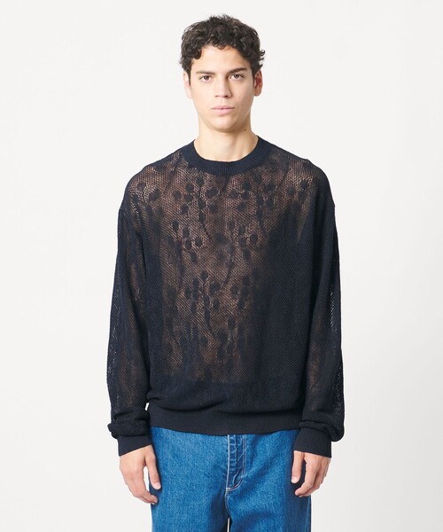 サマーニット ニット セーター 「LOEFF」ピンポンツリースポンジ メッシュ プルオーバー UNISEX レディース メンズの画像