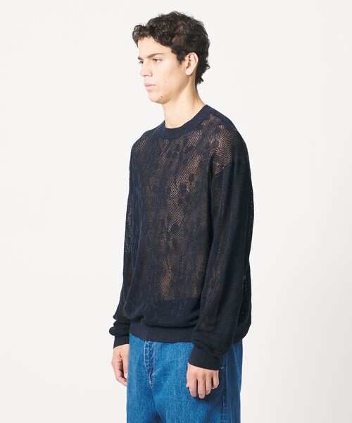 サマーニット ニット セーター 「LOEFF」ピンポンツリースポンジ メッシュ プルオーバー UNISEX レディース メンズの画像