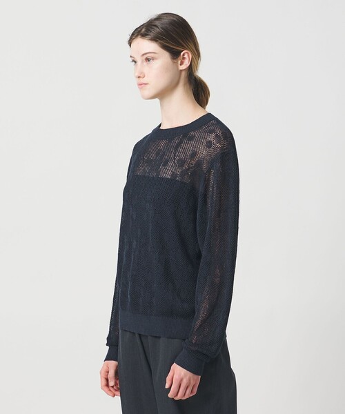 サマーニット ニット セーター 「LOEFF」ピンポンツリースポンジ メッシュ プルオーバー UNISEX レディース メンズの画像