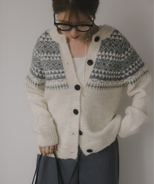 「210nouve」 ニットカーディガン FREE ホワイト レディース_画像5