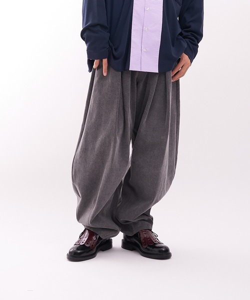 ワイドパンツ ジーンズ Nora Lily Tuck Washed Denim Barrel Pants メンズ レディース