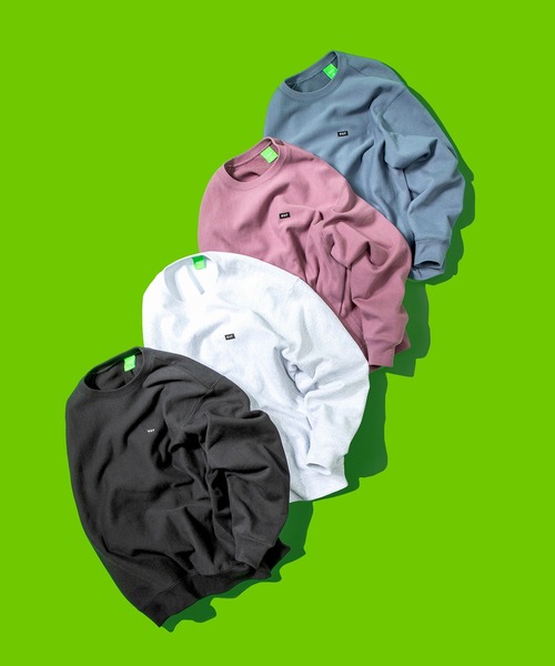 「HUF」 スウェットカットソー LARGE アッシュグレー メンズ