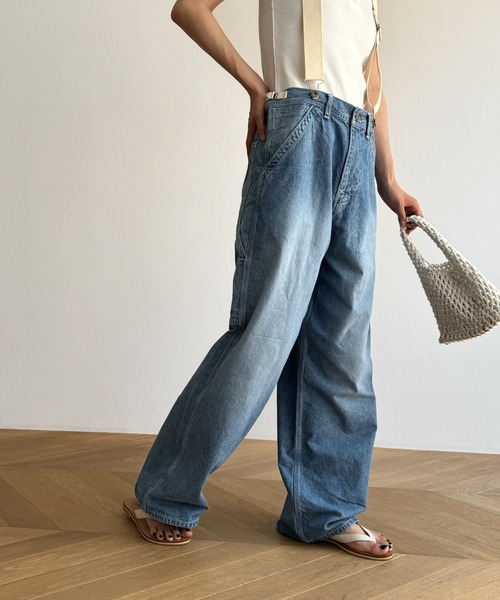 「CANAL JEAN」 デニムパンツ ONE SIZE ライトインディゴブルー レディースの画像