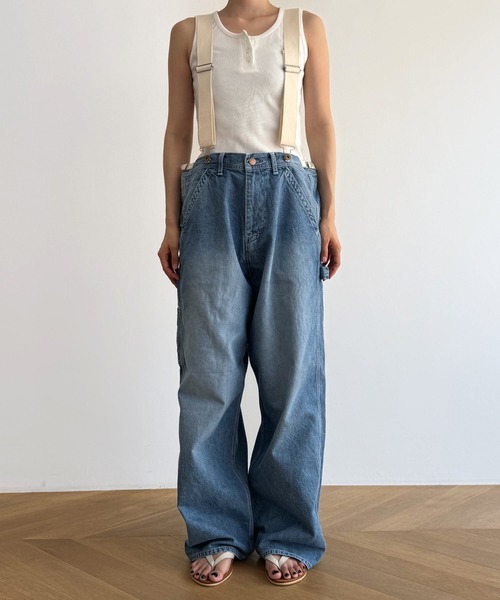 「CANAL JEAN」 デニムパンツ ONE SIZE ライトインディゴブルー レディースの画像