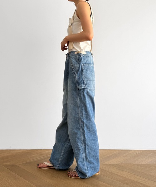 「CANAL JEAN」 デニムパンツ ONE SIZE ライトインディゴブルー レディースの画像