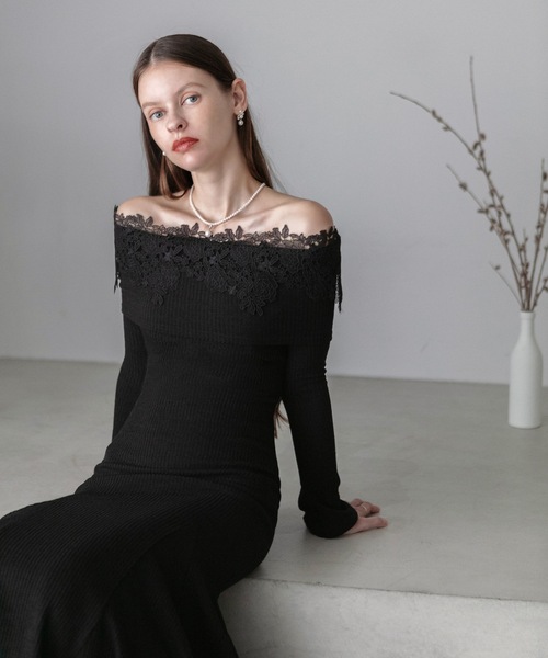 「Leja」 長袖ワンピース 1 ブラック レディースの画像