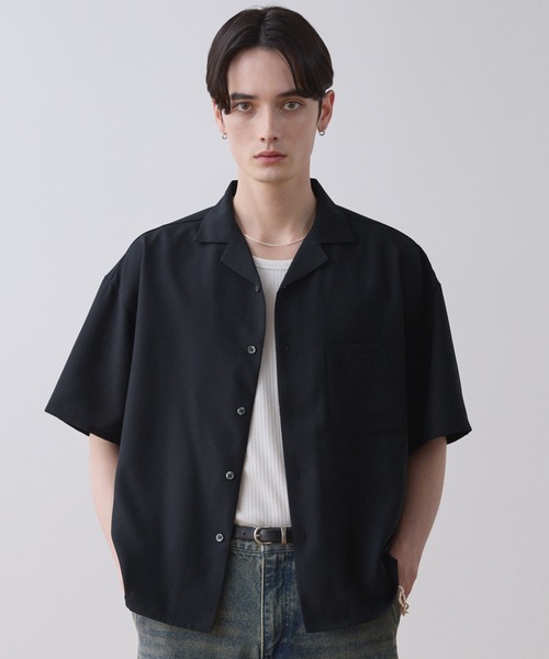 LUENNA シャツ 半袖 「LUENNA」Linen Touch Open Collar Short Sleeve