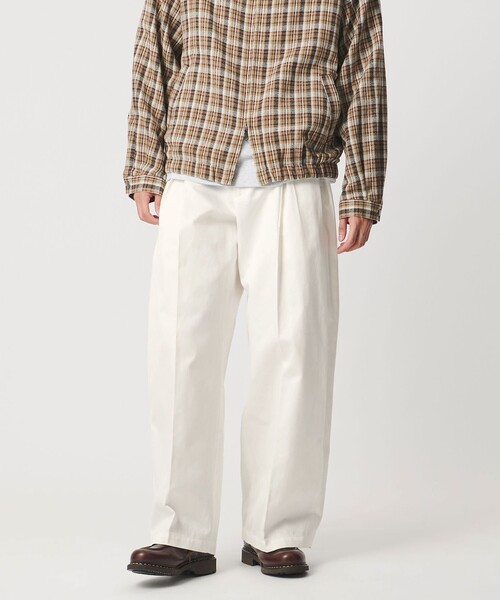 ワイドパンツ チノパン 「KHOKI for UNITED ARROWS ＆ SONS」 TUCK PANTS/パンツ メンズ レディースの画像
