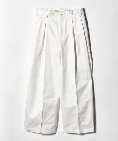 ワイドパンツ チノパン 「KHOKI for UNITED ARROWS ＆ SONS」 TUCK PANTS/パンツ メンズ レディースの画像