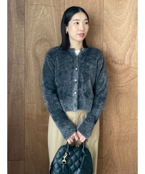 「Mila Owen」 ニットカーディガン F ブラック レディースの画像