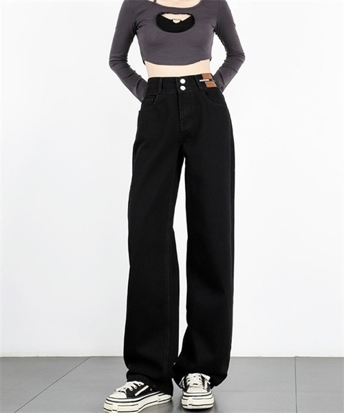 「Dream garden」 デニムパンツ L ブラック レディース_画像8