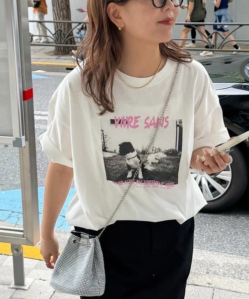 「DISCOAT」 半袖Tシャツ FREE ホワイト レディース_画像2