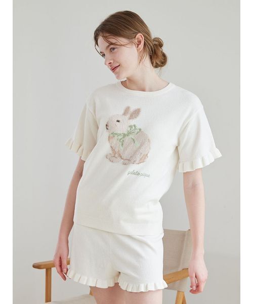 ジェラートピケ新品ラビットジャガードプルオーバー&ロングパンツ　IVE gelato pique（ジェラートピケ） パジャマ ルームウェア 「ラッピング