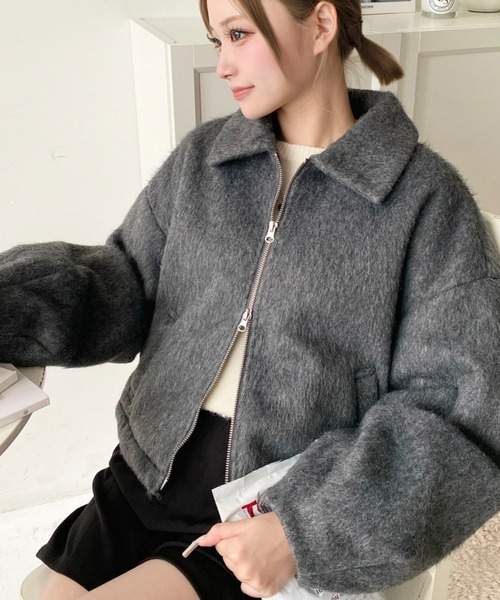 「moment+」 ブルゾン L チャコールグレー レディース_画像7