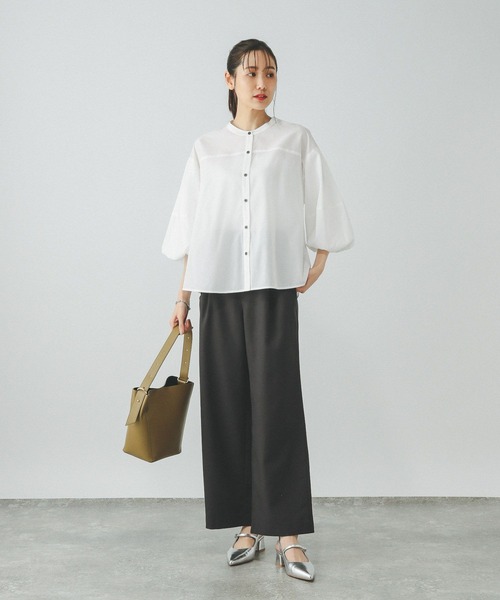 「GLOBAL WORK」 7分袖ブラウス MEDIUM グレー レディース_画像3