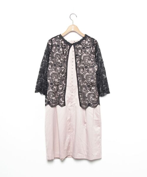 「DRESS LAB」 コンビワンピース L グレイッシュベージュ レディース_画像3