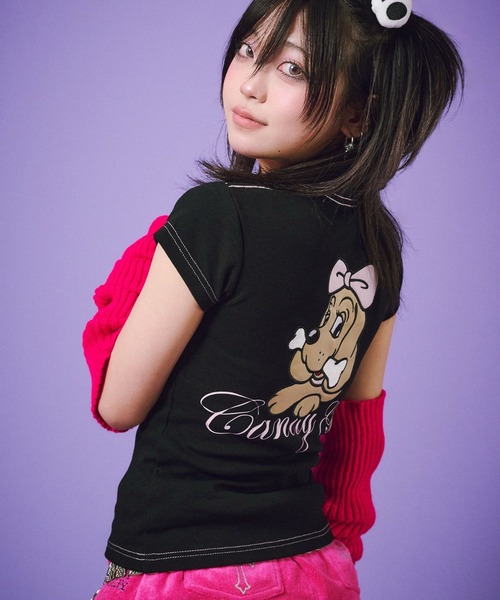GALFY（ガルフィー） tシャツ らぶりぃチビTシャツ/ヒョウ柄 ハート