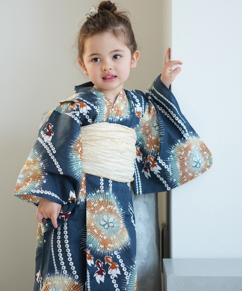 utatane 浴衣 浴衣ワンピース2点セット 男女兼用 ひよこ商店 キッズ