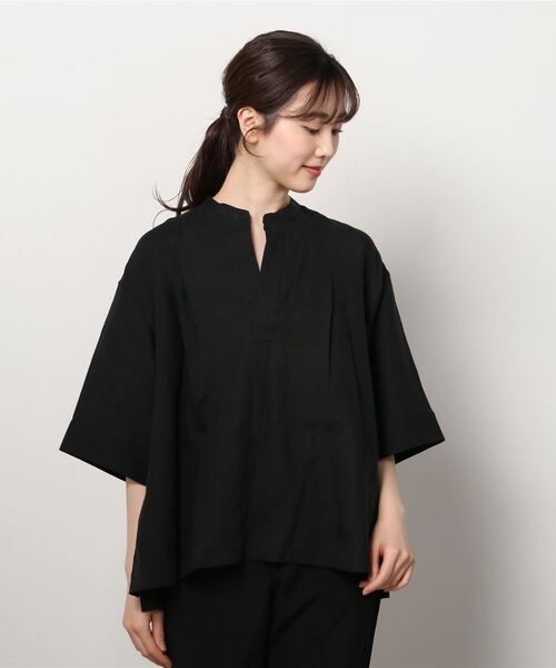 「LE GLAZIK」 7分袖ブラウス 36 ライトカーキ レディース_画像7