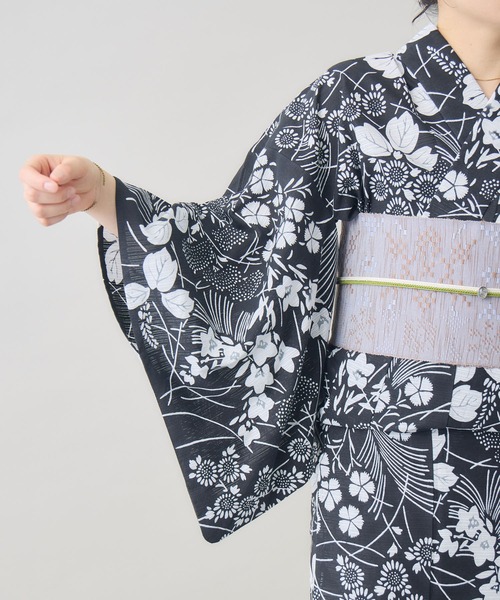 浴衣 「kuros’オリジナル」こだわり浴衣 秋草柄 日本製  国内染色 レディースの画像