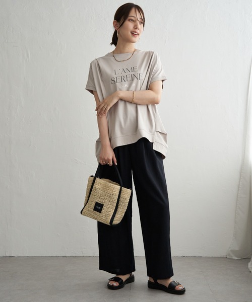 ikka（イッカ） tシャツ 半袖 冷感ロゴフォトチュニックTシャツ