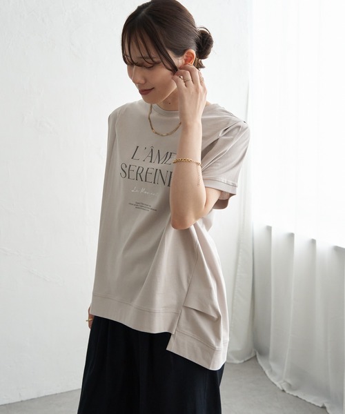 ikka（イッカ） tシャツ 半袖 冷感ロゴフォトチュニックTシャツ