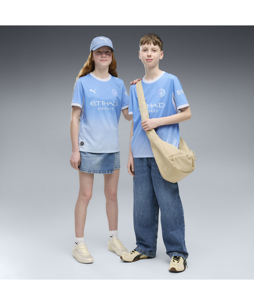 tシャツ PUMA プーマ キッズ 2026-27 マンチェスターシティ FC ホーム レプリカ ユニフ キッズ 子供服 男の子 女の子の画像