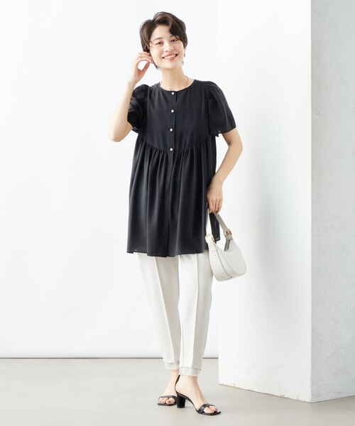 「NOLLEY'S」 イージーパンツ 36 ベージュ レディース_画像2