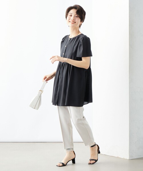 「NOLLEY'S」 イージーパンツ 36 ベージュ レディース_画像3