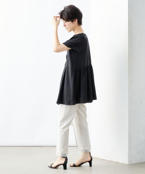 「NOLLEY'S」 イージーパンツ 36 ベージュ レディース_画像4