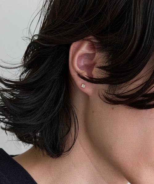 JUPITER ピアス 「K10」スクエア天然石ピアス/金属アレルギー対応