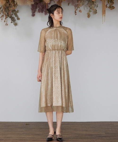 niana（ニアナ） ドレス ラグランスリーブ総レースパーティードレス