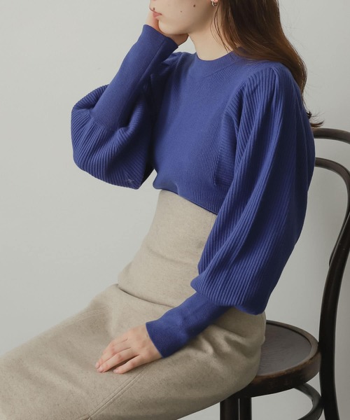 ニット セーター 「一部店舗限定」レーヨンストレッチニットマトンスリーブトップス レディース SENSE OF PLACE by URBAN RESEARCH ニット セーター ストレッチ