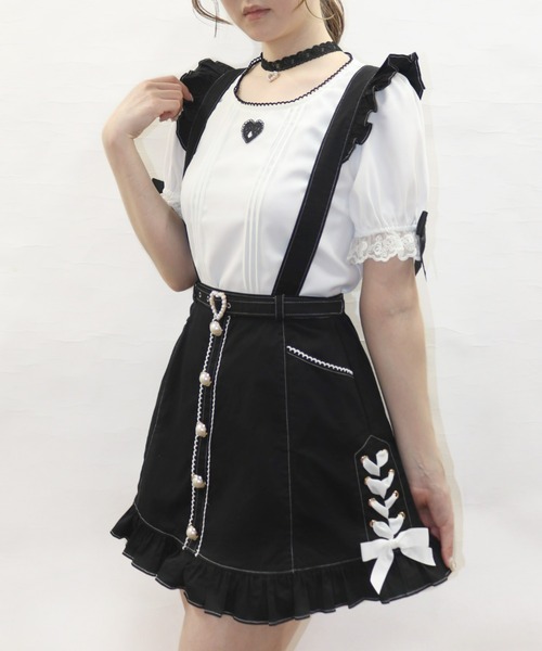 シークレットハニー　台形スカート Secret Honey スカート バイカラーステッチ台形スカート