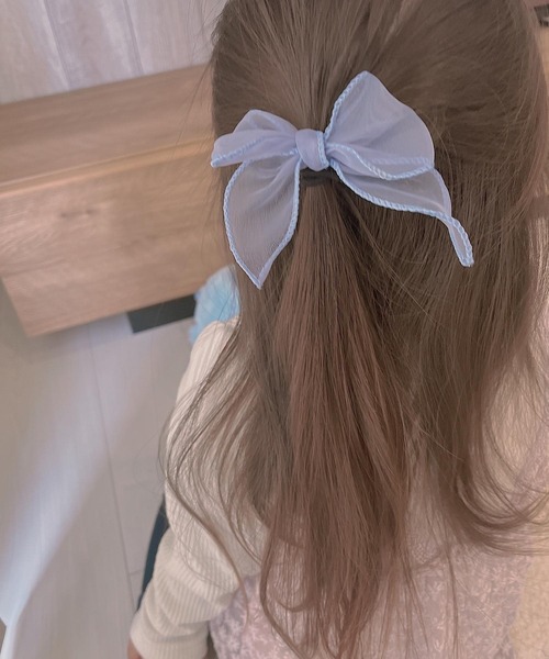 新作♡チュールリボン♡ペアゴム 2個セット♡チュールリボン♡くすみピンクのチュールとりぼんの