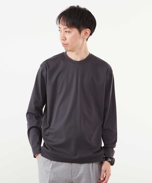 MEN'S MELROSE tシャツ マーセライズドスムースクルーネックロング