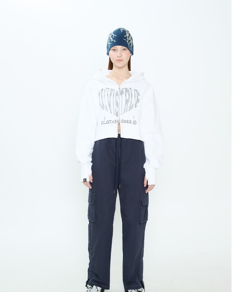 LUVISTRUEジップアップパーカー LUVISTRUE パーカー VL 2-WAY CROP HOOD ZIP UP レディース