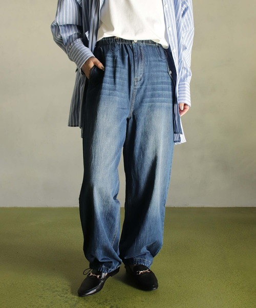 ワイドパンツ ジーンズ デニム デニムパンツ ダンシングデニムパンツ レディース | ブランド登録なし