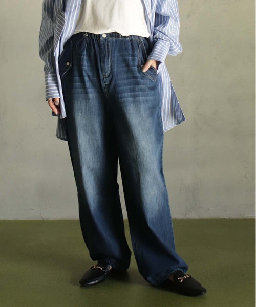 ワイドパンツ ジーンズ デニム デニムパンツ ダンシングデニムパンツ レディース | ブランド登録なし | 03