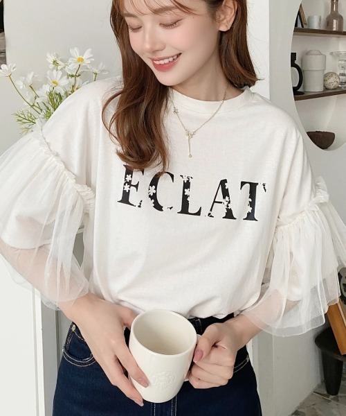 tシャツ フラワーロゴ L/S Tシャツ レディース New Balance tシャツ Athletics フラワー オーバーサイズ