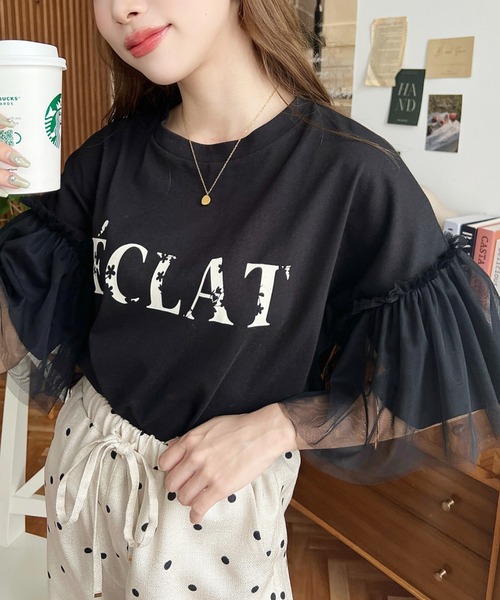 Louis Vuitton 黒 フレアスリーブ Tシャツ Louis Vuitton 黒 フレアスリーブ Tシャツ