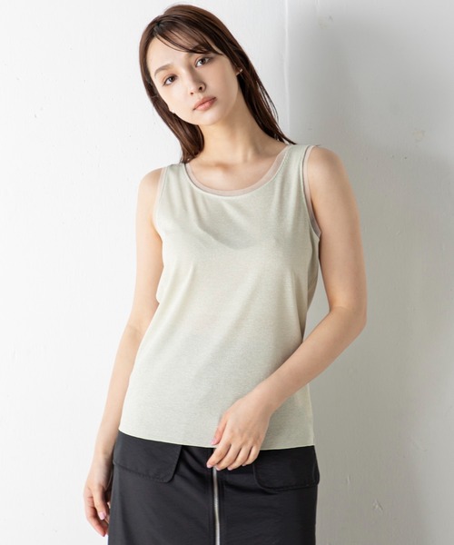 tシャツ 「前後2WAY」上品なシルバーラメが施されたチュール挟み込みシルバーラメタンクトップ レディース | MILLION CARATS | 13